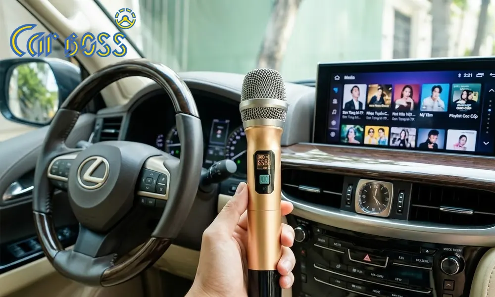 Độ karaoke trên xe hơi 4 chỗ- 9 chỗ -16 chỗ- 29 chỗ- xe khách 3 Tích hợp tính năng hát karaoke trực tiếp trên màn hình Android hoặc màn hình zin khi độ karaoke trên xe hơi