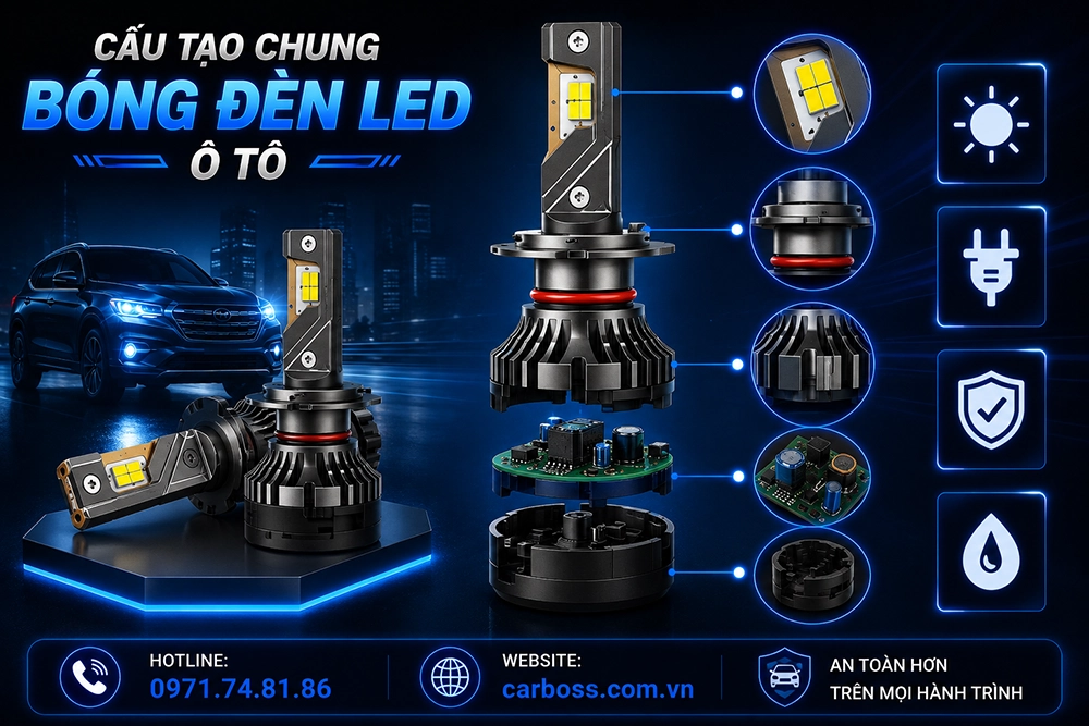 Cấu tạo chung bóng đèn led ô tô