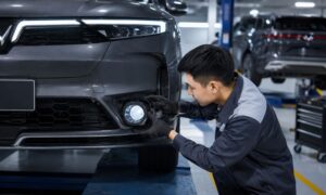 Độ đèn bi gầm VF9 nâng cấp ánh sáng giúp tăng tầm quan sát ban đêm