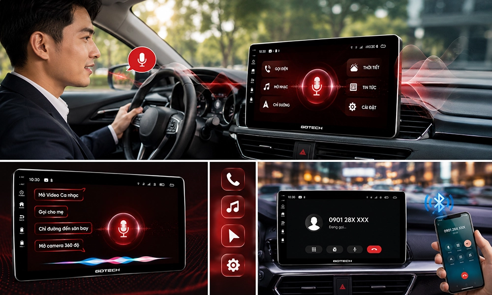 Hỗ trợ ra lệnh giọng nói và đàm thoại rảnh tay trên màn hình Gotech