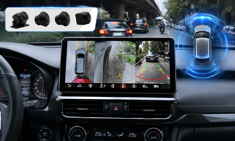 Màn hình Android ô tô tích hợp camera an toàn hiện đại
