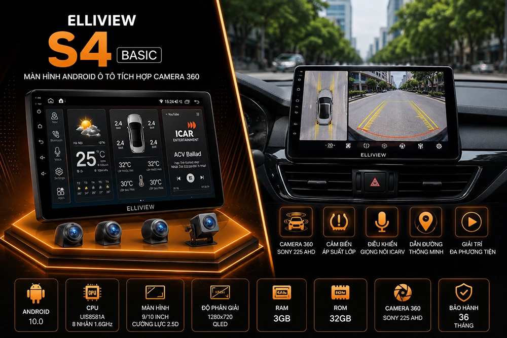 Màn hình Elliview S4 Basic tích hợp camera 360 giá tốt