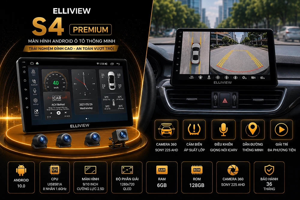 Màn hình Elliview S4 Premium cấu hình cao tích hợp camera 360