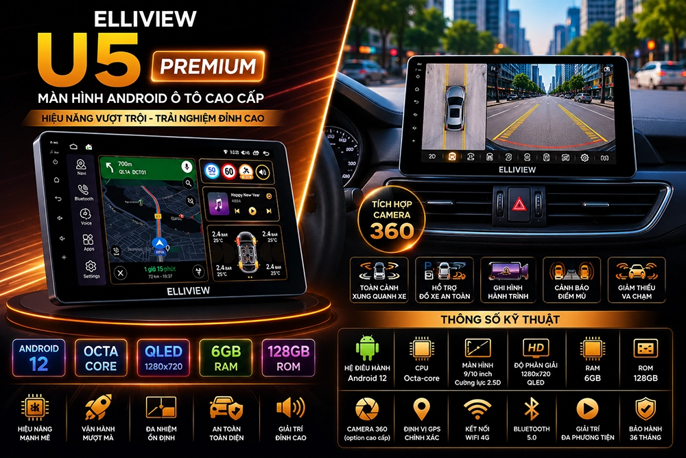 Màn hình Elliview U5 Premium cấu hình cao cấp, hiệu năng vượt trội