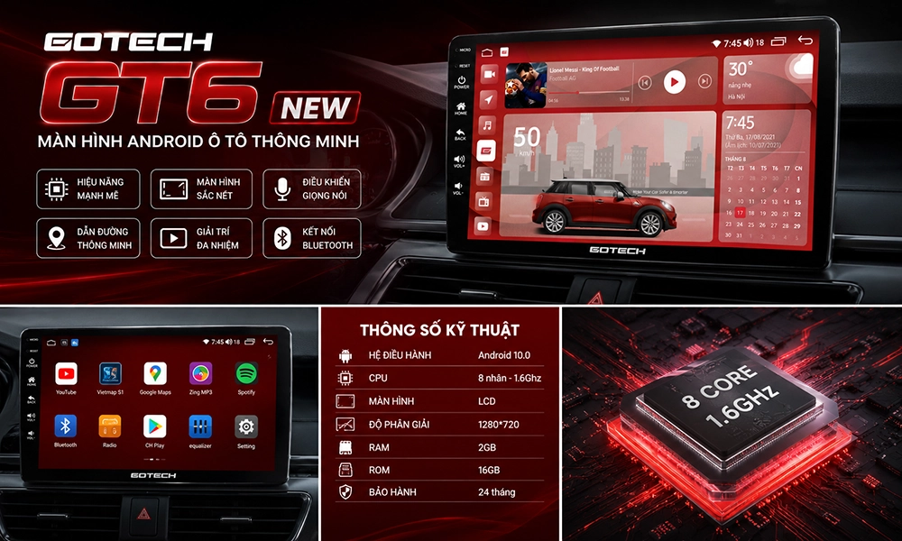 Màn hình Gotech GT6 New giá tốt, đầy đủ tính năng