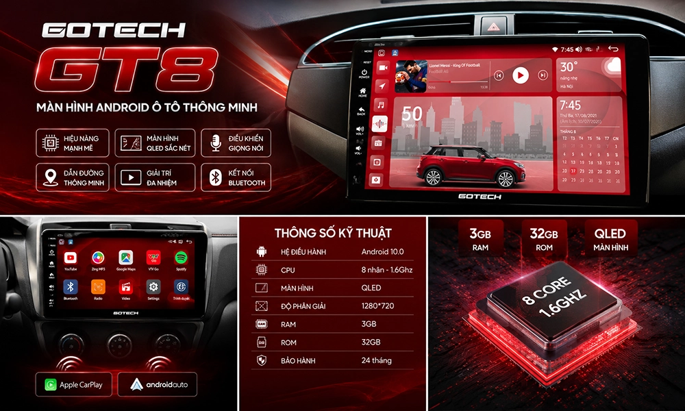 Màn hình Gotech GT8 cấu hình mạnh, màn hình QLED sắc nét
