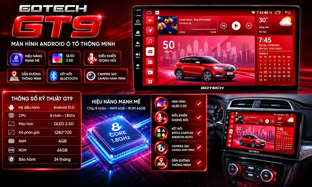 Màn hình Gotech GT9 hiệu năng mạnh mẽ, tính năng toàn diện
