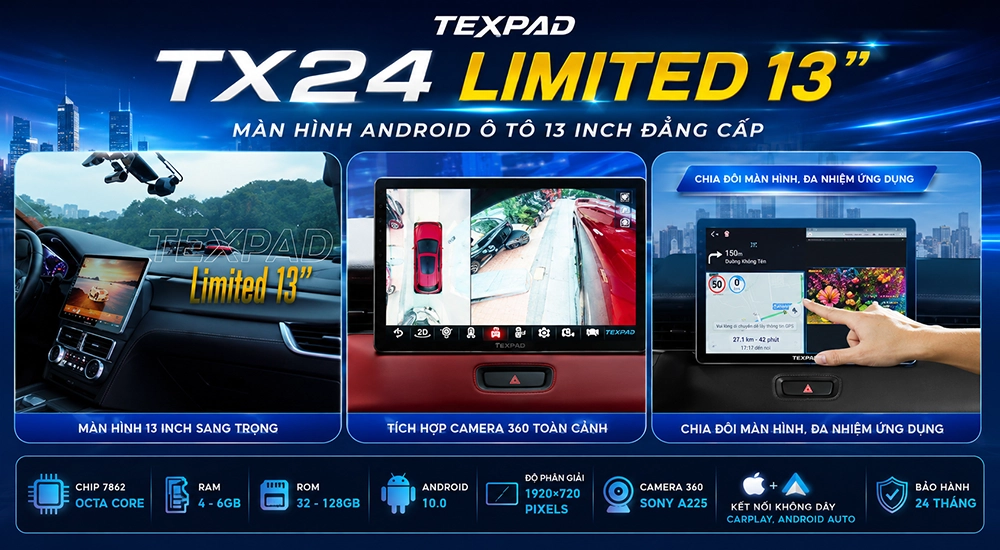 Màn hình TexPad TX24 Limited 13 inch cao cấp tích hợp camera 360