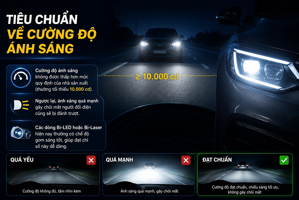 Tiêu chuẩn về cường độ ánh sáng