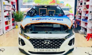 Độ đèn bi gầm Hyundai Santafe