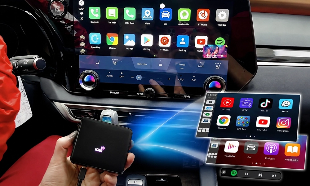 Giải trí đa dạng với Android Box ô tô