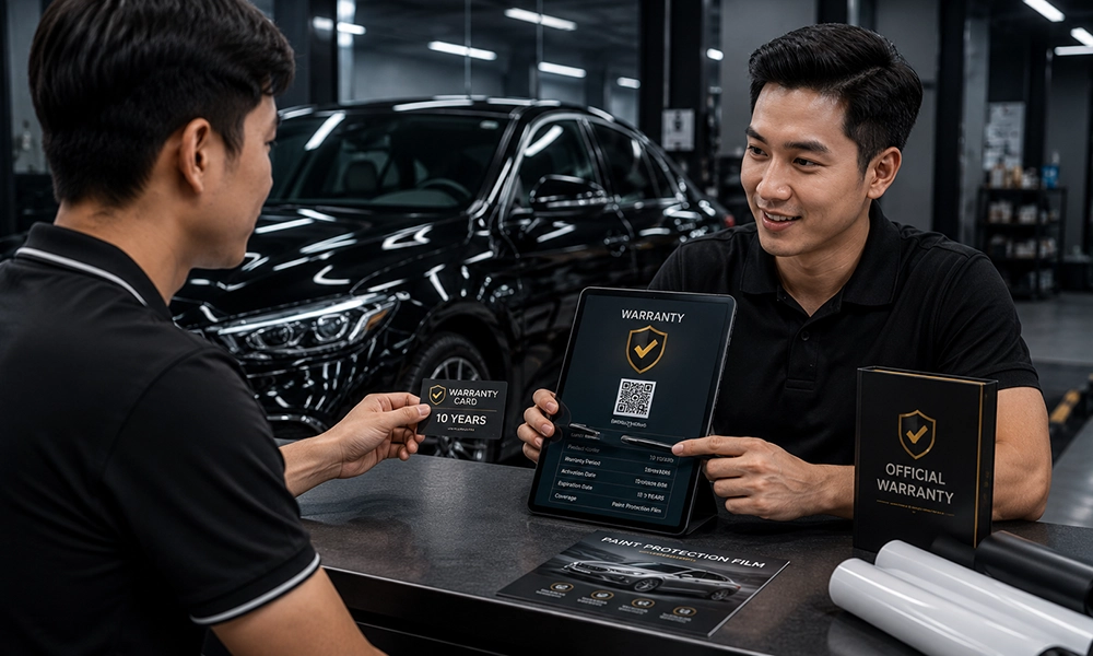Kiểm tra chế độ bảo hành trước khi dán PPF ô tô