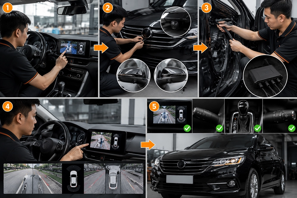 Quy trình lắp đặt camera 3 mắt ô tô chuẩn kỹ thuật