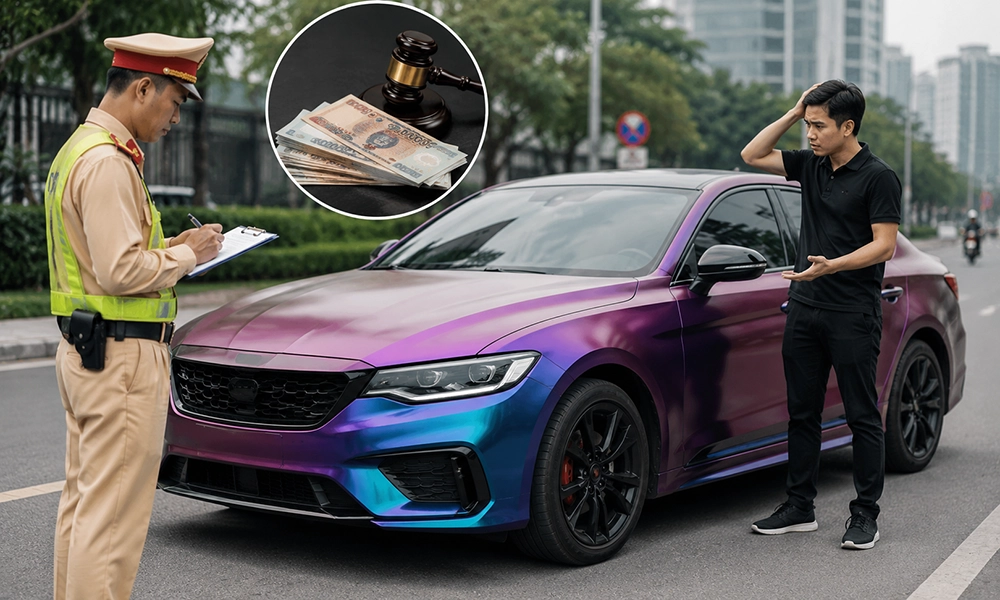 Dán decal ô tô: Bảng giá và xu hướng đổi màu xe mới nhất 5 Trường hợp dán decal ô tô có thể bị xử phạt