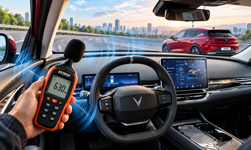 Đo tiếng ồn trên VF8 All New